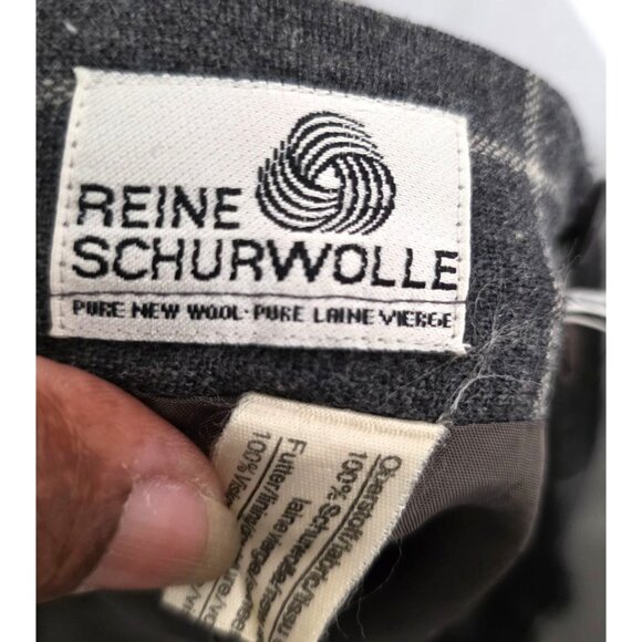 VTG Jobi's Sportswear Y2K 80s 100% Wool Gray Plaid Pleated Knee-Length Skirt Sid - Picture 6 of 8